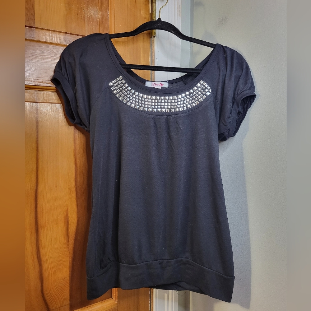 Lena Women's Studded Neckline Top